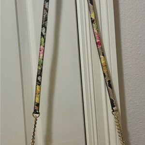 Betsey Johnson Black Floral Crossbody Bag with Gold Accents